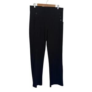 Betabrand Pant Women X Large Black Bootcut Stretch Classic Button Accent Office